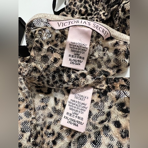 Victoria's Secret leopard sexy mesh  pjs set - Picture 2 of 8